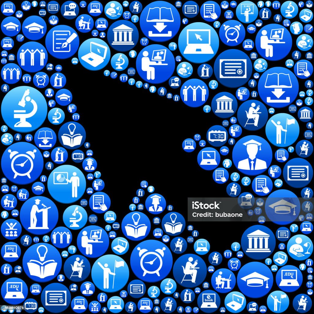Cursor Elearning And College Education Blue Button Pattern Stock ...