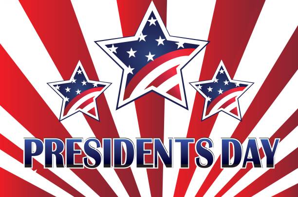 Presidents day stars USA flag background Presidents day stars USA flag background vector presidents day logo stock illustrations