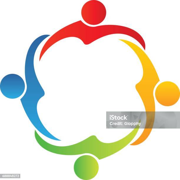 Icon Teamwork Hugging Unity Business People Stock Illustration - Download Image Now - Assistance, Business, Business Finance and Industry