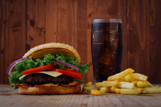 istock hamburger with fries 688869380