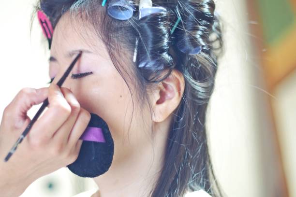 istock Japanese woman doing makeup eyebrow 688870092
