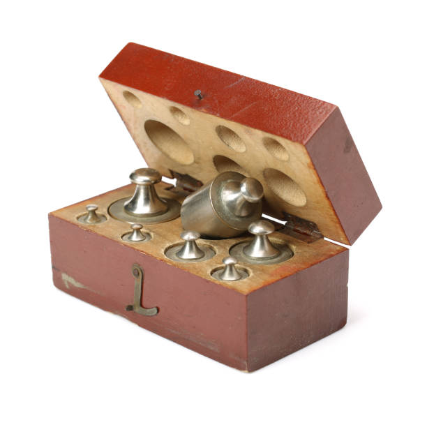 istock Set of a vintage weights for a old balance scale or Weights 688875164