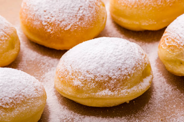 istock homemade donut with powder sugar 688889504