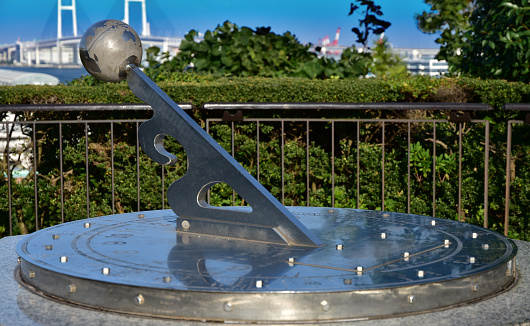 Scenery of the sundial of the sunny park