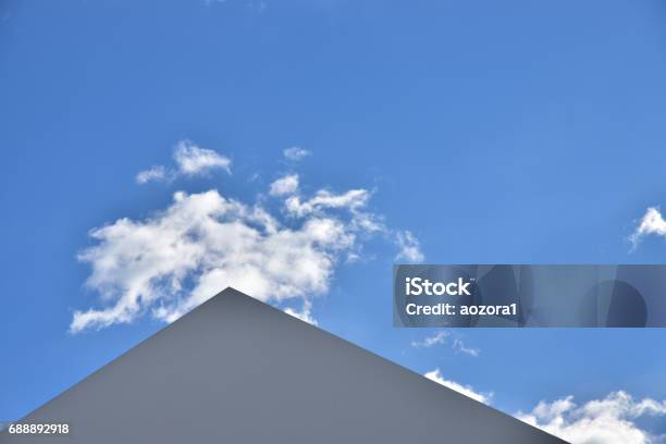 Outdoor Triangular Roof Scenery Stock Photo - Download Image Now - Blue, Clear Sky, Horizontal