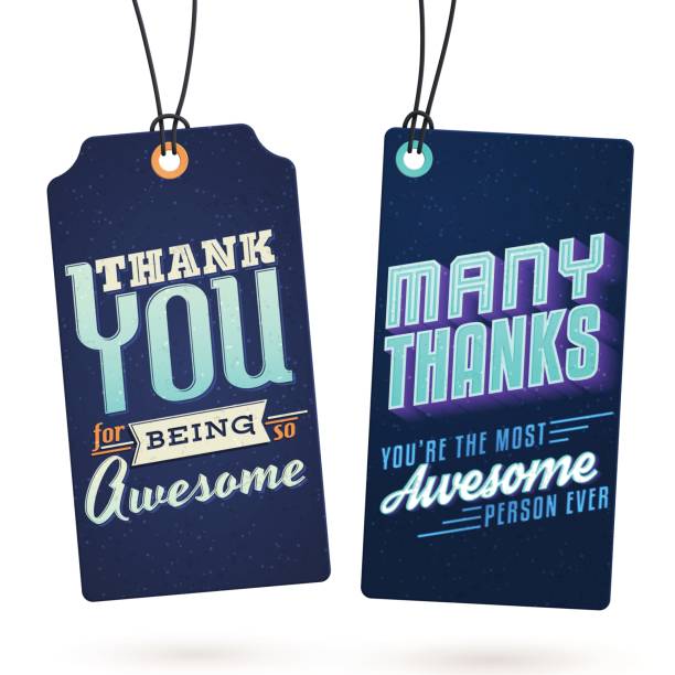 Vintage Thank You Tags vector art illustration