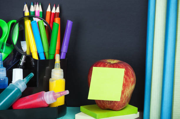 istock school supplies on the desk 688897122