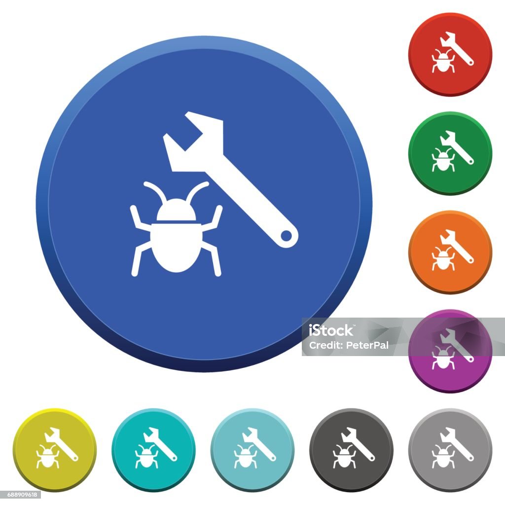 Fix Bug Using One Button Bug Fixing Beveled Buttons Stock Illustration - Download Image Now ...