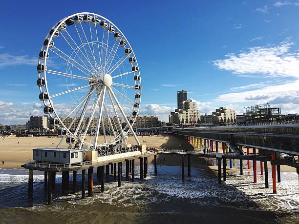 istock Ferris Wheel On Pier At Beach Against Blue Sky 688922587