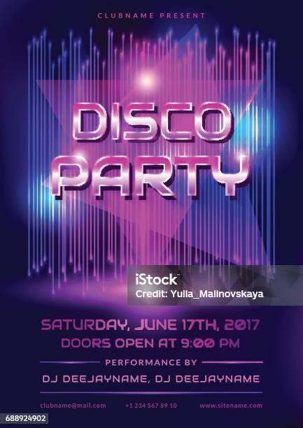 Disco Party Invitation Stock Illustration - Download Image Now - Disco Dancing, Nightclub, 1980-1989