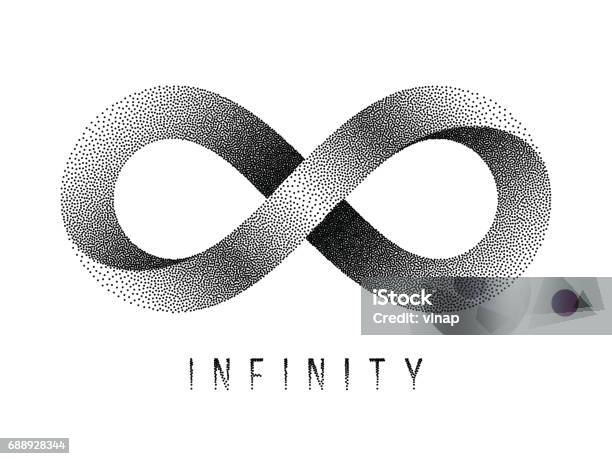 Stippled Infinity Sign Mobius Strip Symbol Vector Illustration Stock Illustration - Download Image Now