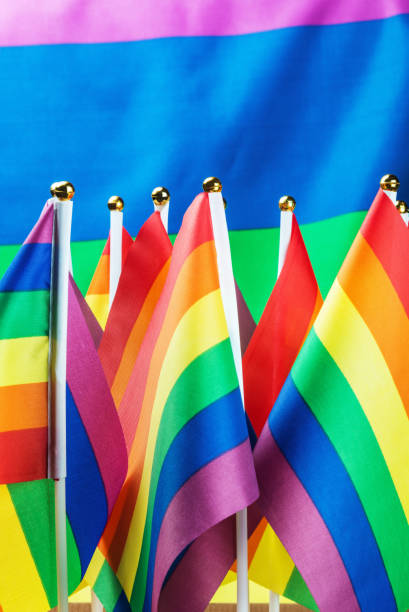 istock Small flags lgbt against the background 688928704