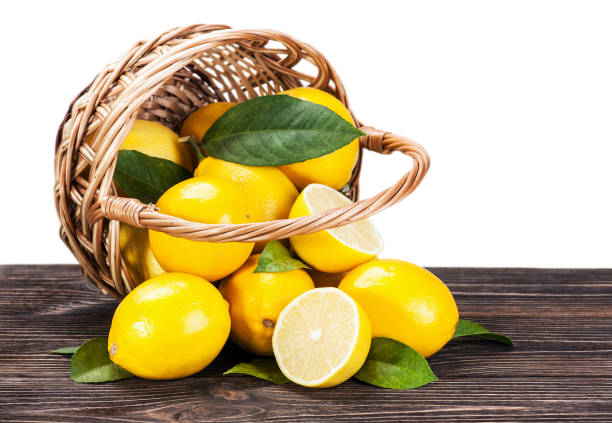 istock ripe lemons in the basket on the table 688929416