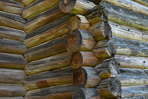 istock Full Frame Shot Of Wooden Cabin 688935131