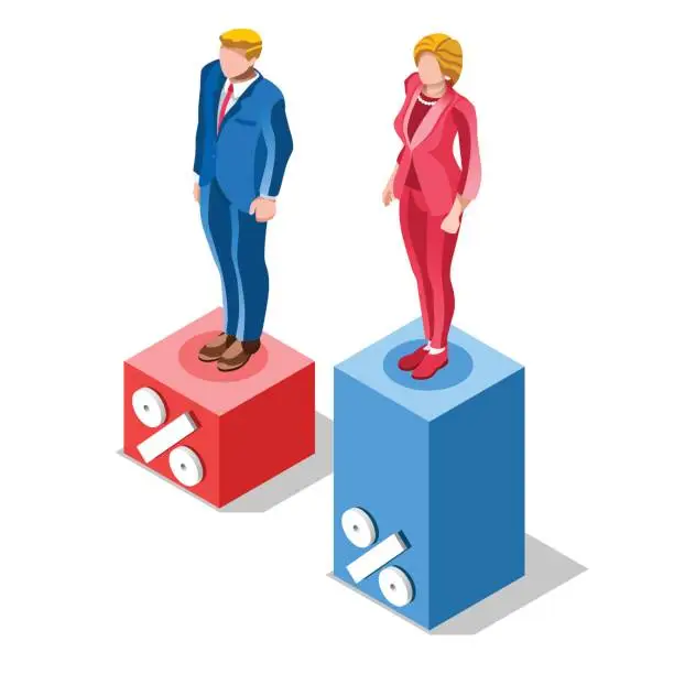 Vector illustration of Election Infographic Pools  Vector Isometric People