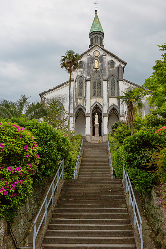 Oura Church is the Catholic Church,it is the oldest Christian building in Japan. The statue of the virgin Mary was placed at the entrance to the Church.