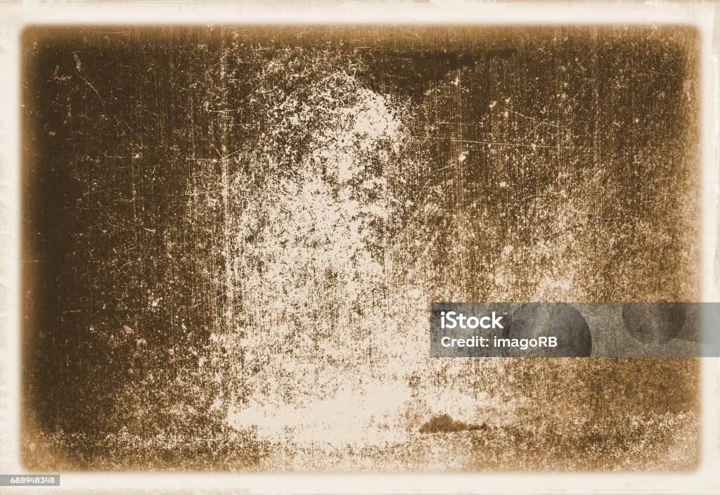 Retro sepia wall surface close up with faded borders for texture or background. Eroded stock illustration