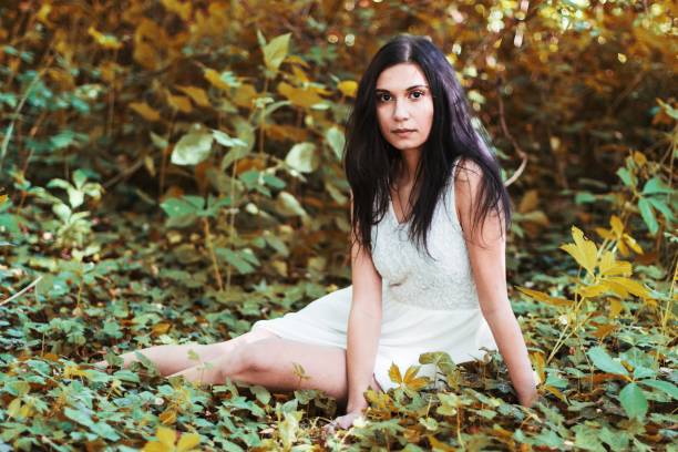 girl in orange forest
