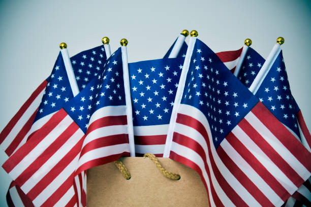istock text memorial day sale and american flags 688955492