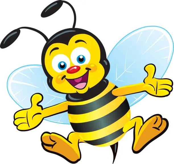 Vector illustration of happy bee