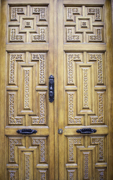 istock Wooden door with lock 688959186