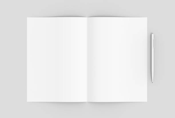 istock Folded empty paper with pencil on soft gray background. 3D illustrating 688959214