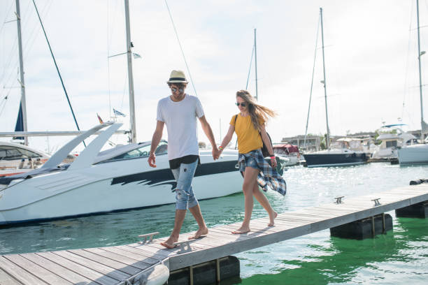 istock Young couple yachting 688959996