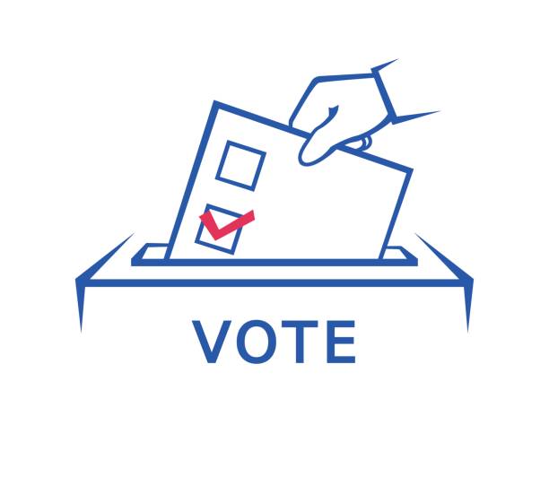 dzień wyborów - voting election ballot box voting ballot stock illustrations