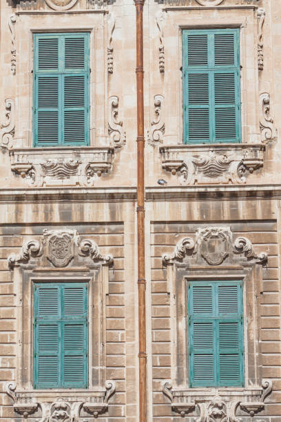 Traditional Maltese architecture in Valletta, Malta
