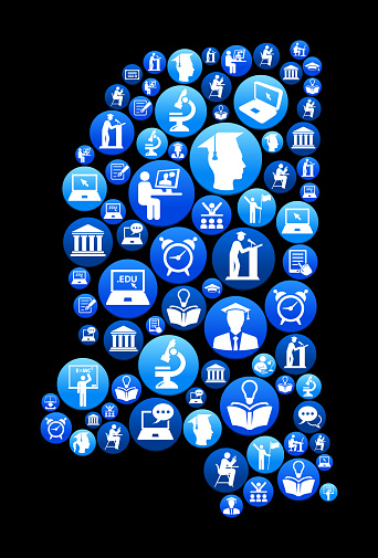 Mississippi Elearning And College Education Blue Button Pattern Stock ...