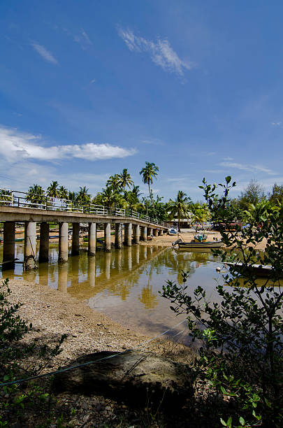 istock Bridge Over Lake Against Blue Sky 688971199