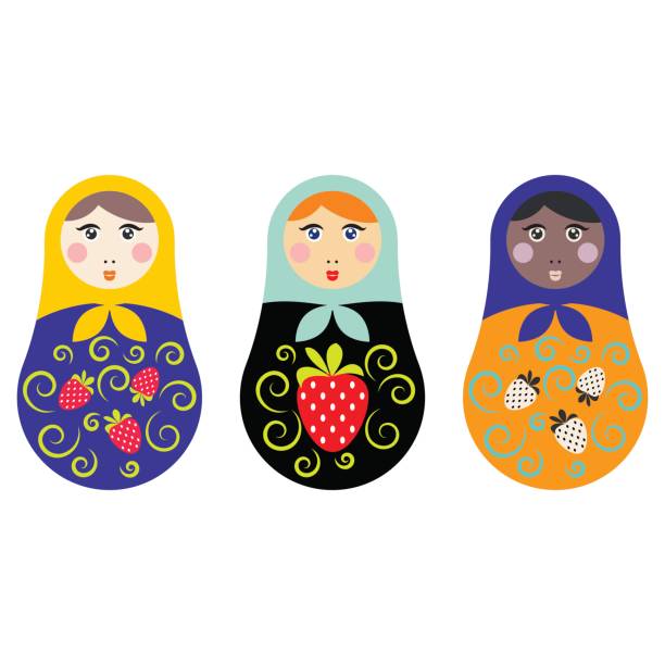 illustrations, cliparts, dessins animés et icônes de poupée russe de nidification la valeur vector illustration - figurine russian nesting doll russia russian culture