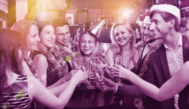istock Young friends dancing on new year party 688987264