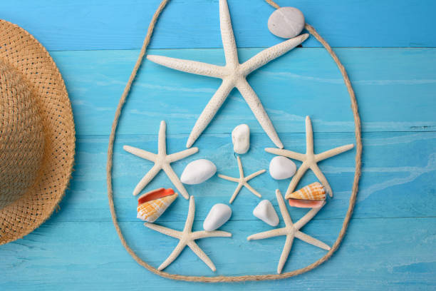 istock beach accessories on wooden board 688988208