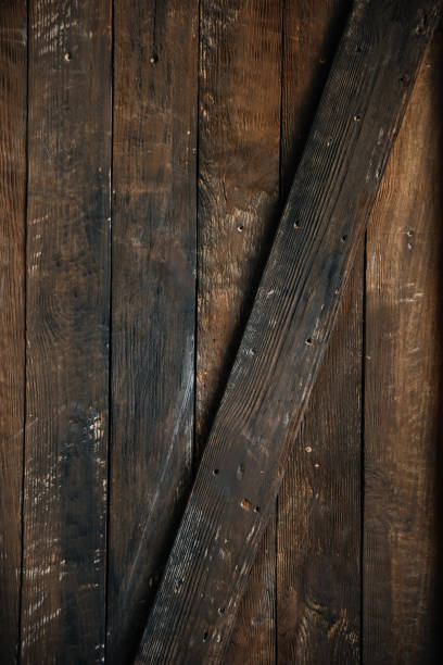 istock Stylish brown wooden background 688990358