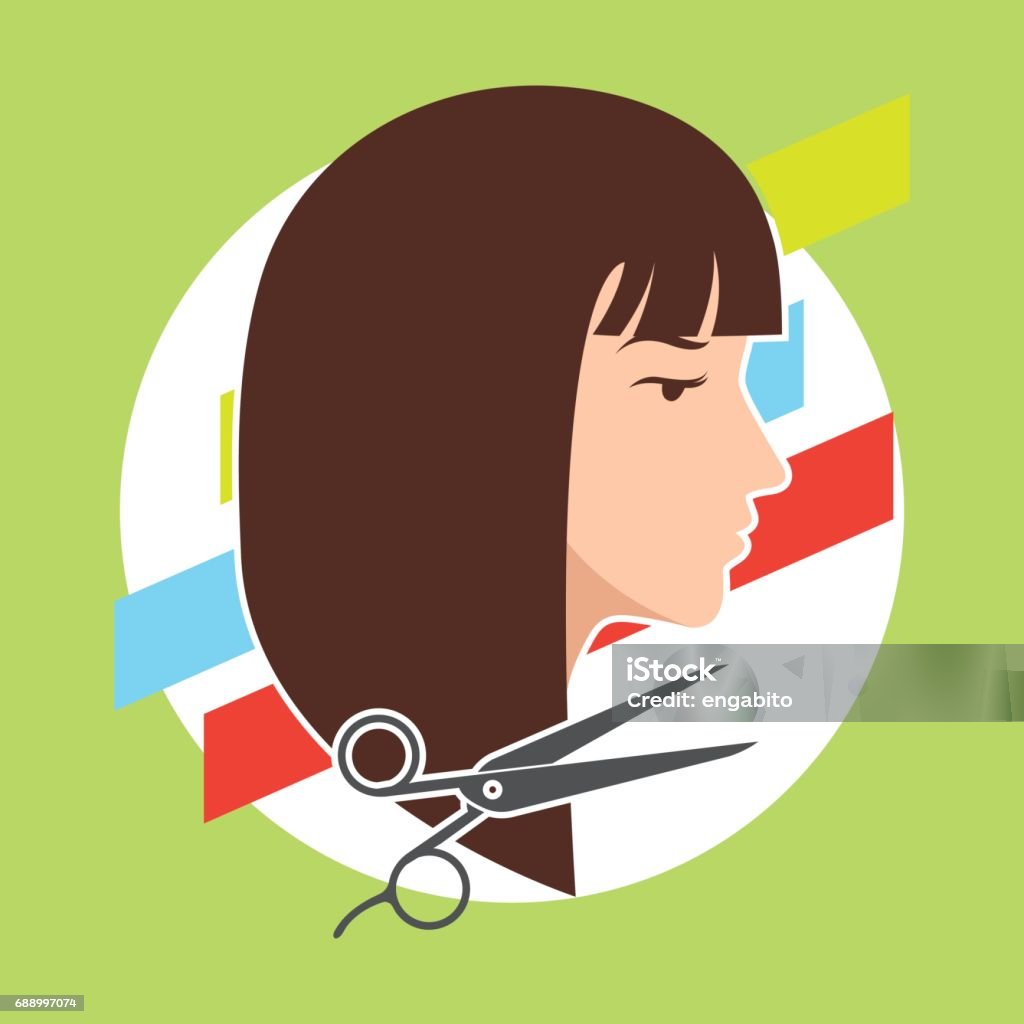 Hair Cut Hairstyle Model For Woman Concept Vector Illustration Stock  Illustration - Download Image Now - iStock