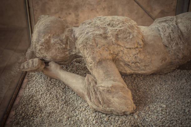 Dead person in Pompeii stock photo