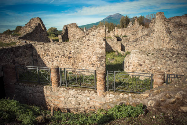 Ruins of ancient Pompeii stock photo