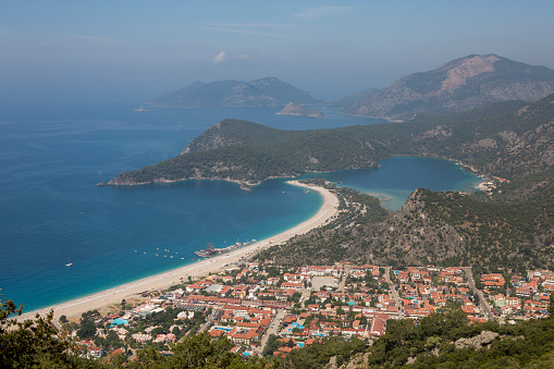 Oludeniz blue lagoon is a small village and beach resort in the Fethiye district of Muğla Province Turkey, on the Turquoise Coast of southwestern Turkey