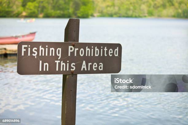 Fishing Prohibited Sign Stock Photo - Download Image Now - No