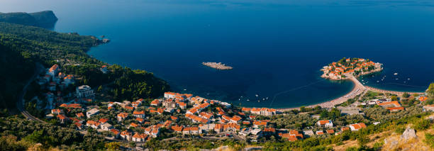 istock Island of Sveti Stefan. Panoramic shot 689022228
