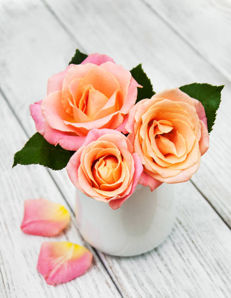 istock Vase with Pink roses 689029260