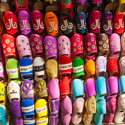 Multicoloured Moroccan slippers, Marrakesh