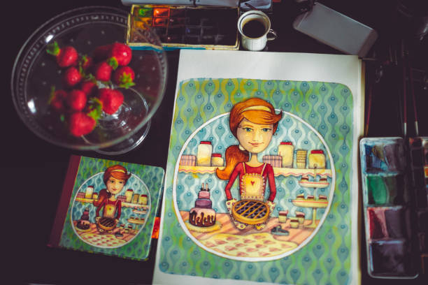 Cookbook cover and the original art
