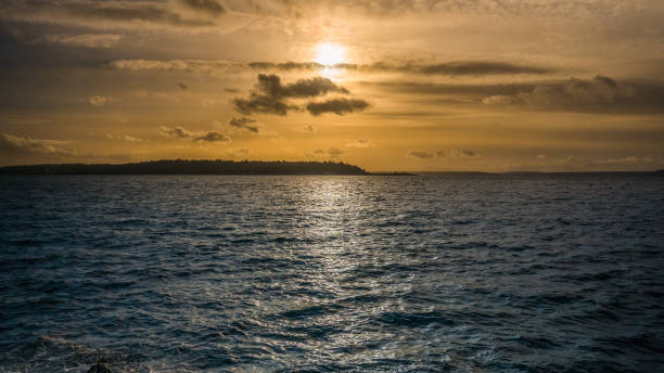 istock Amazing sunset, view from Olympic sculpture park. 689041370