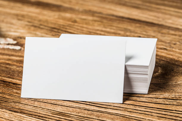 istock Business card on wood 689051302