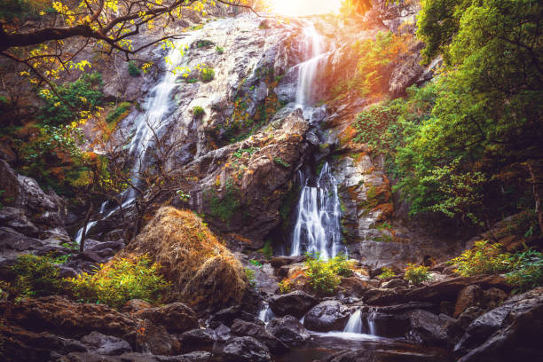 istock nature Waterfall. Khlong lan Waterfall thailand 689055234