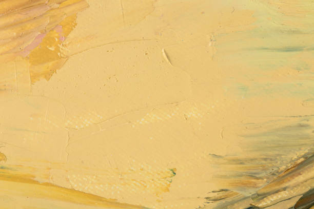 istock Canvas painting in yellow colours. 689065516