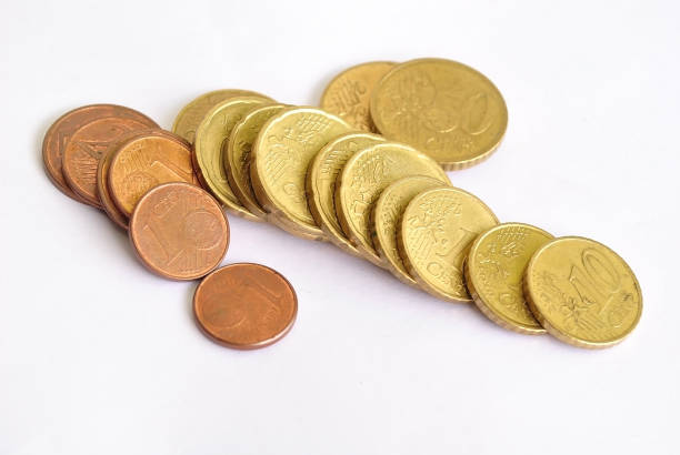 istock Coins on a white background, euro cents. 689073108