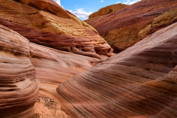 istock Rock Patterns Through Slot Canyon in Nevada 689076038